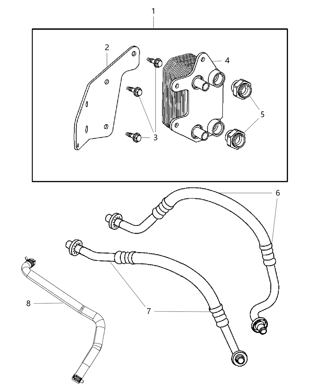 Mopar 5030630AD Line Oil Cooler Outlet