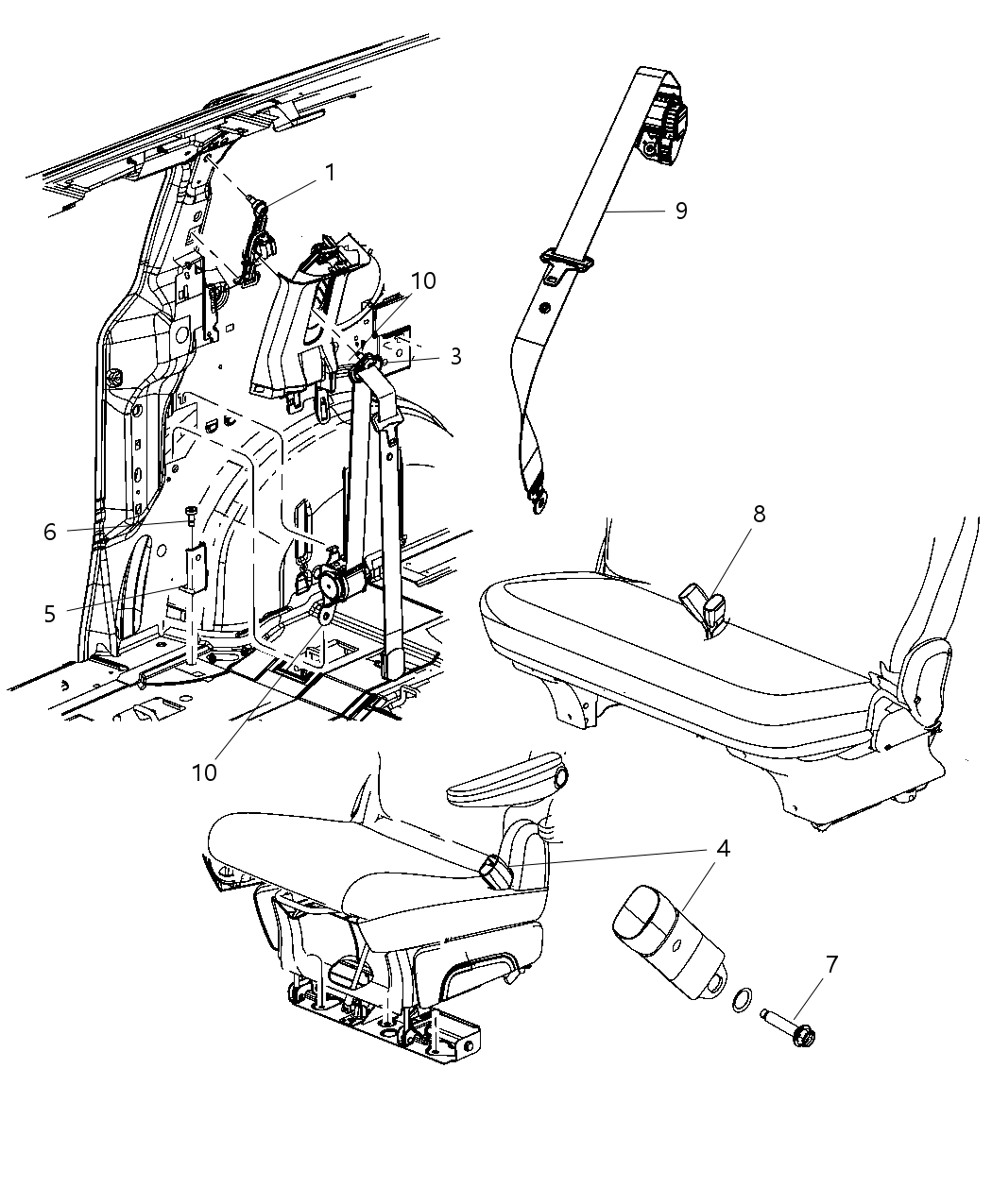 Mopar ZV711K5AA Seat Belt Rear