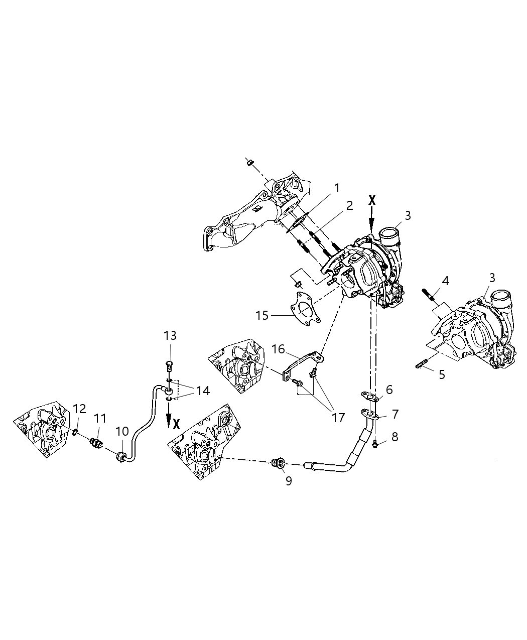 Mopar 68028070AA Bracket Turbo Charger