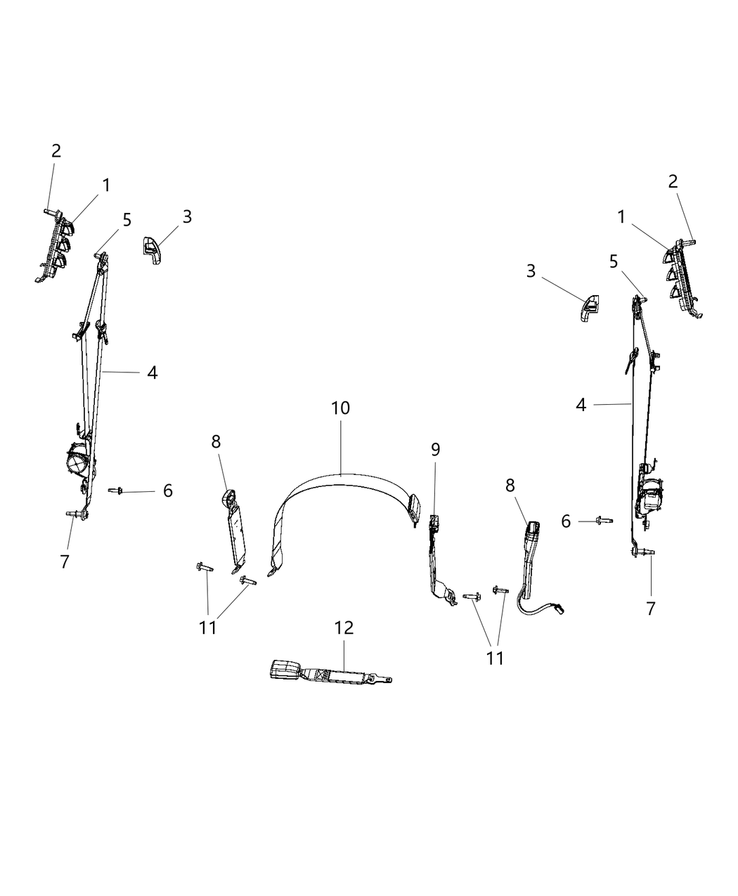 Mopar 5KS861X9AB Seat Belt Front Outer