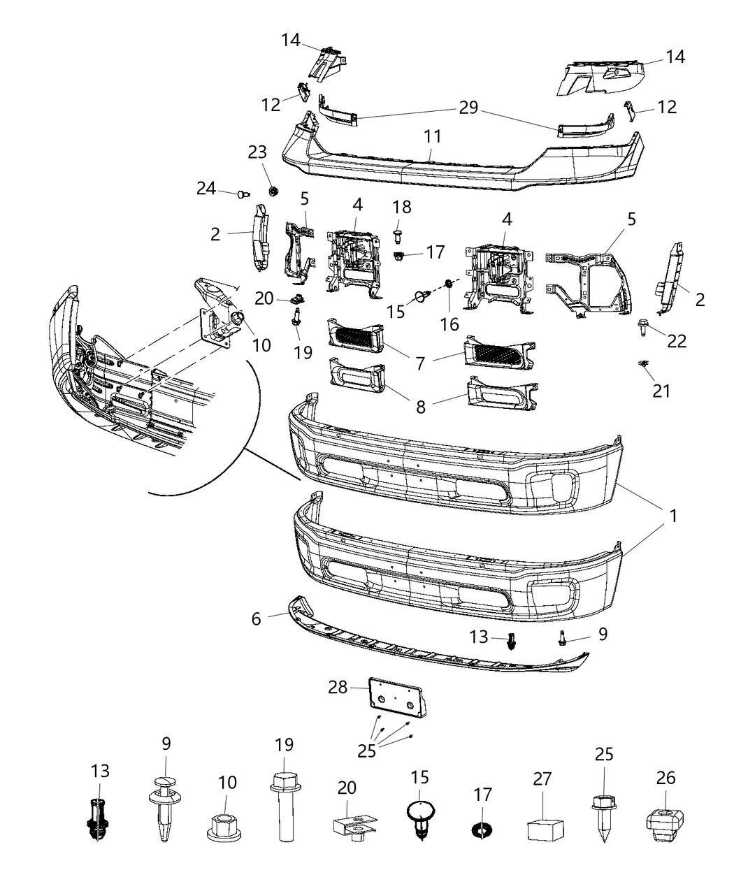 Mopar 68066052AA Push Pin Side Bracket Attaching