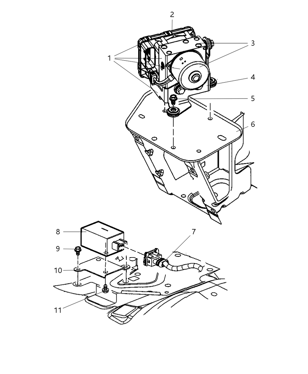 Mopar 55395182AA Bracket ABS Control Unit