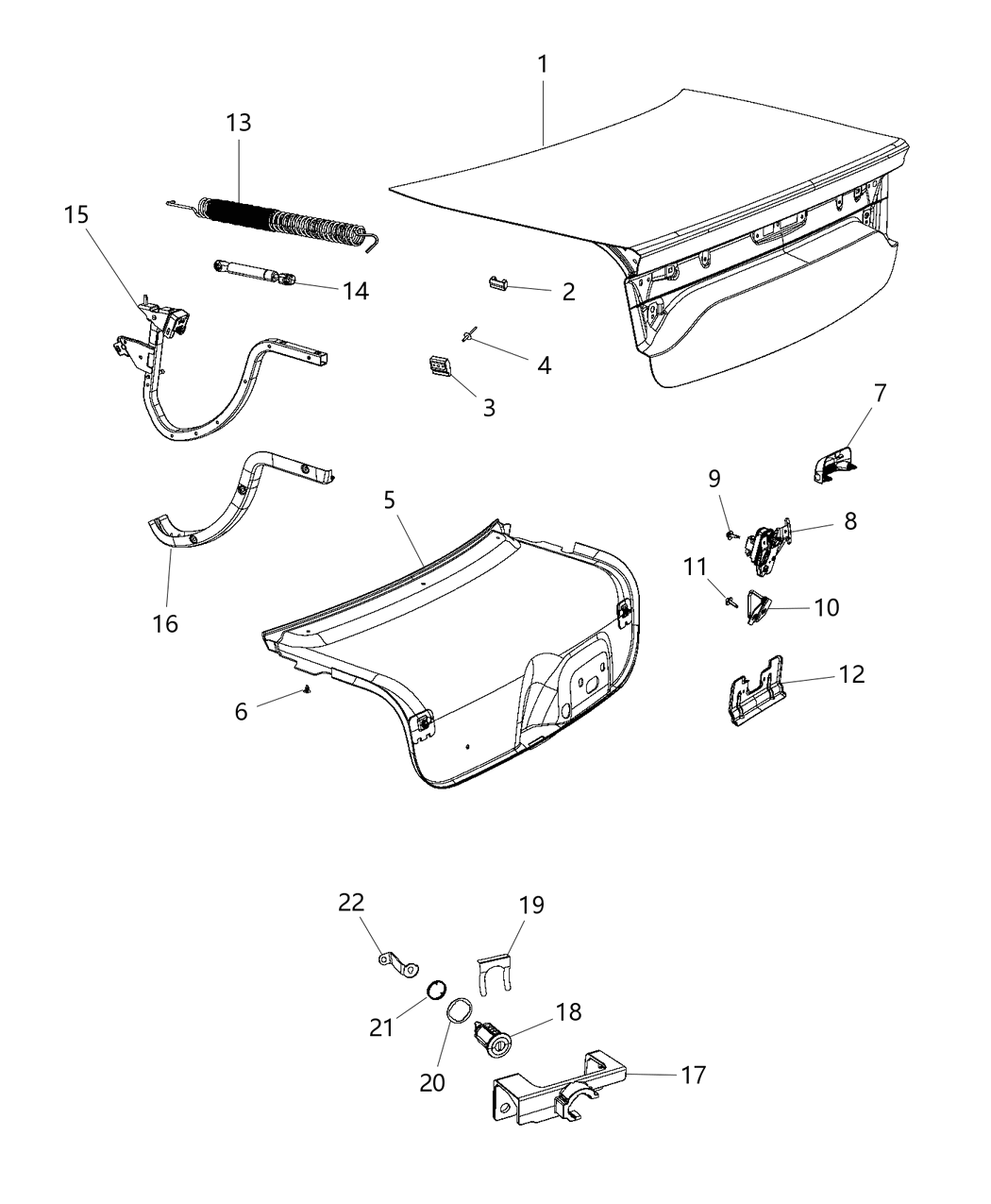 Mopar 5056268AE Latch Deck Lid