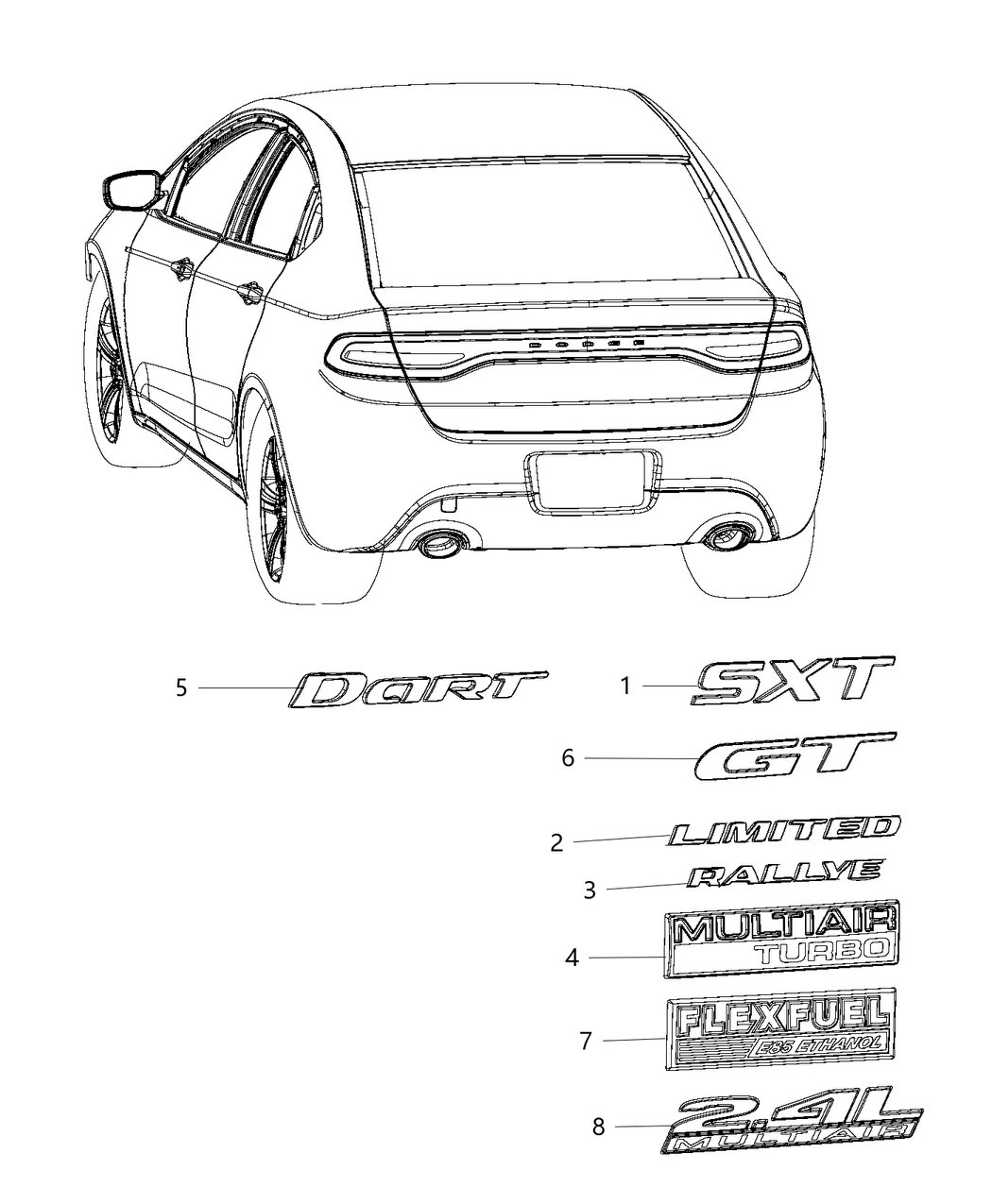 Mopar 68225262AA Nameplate 2.4L Multiair