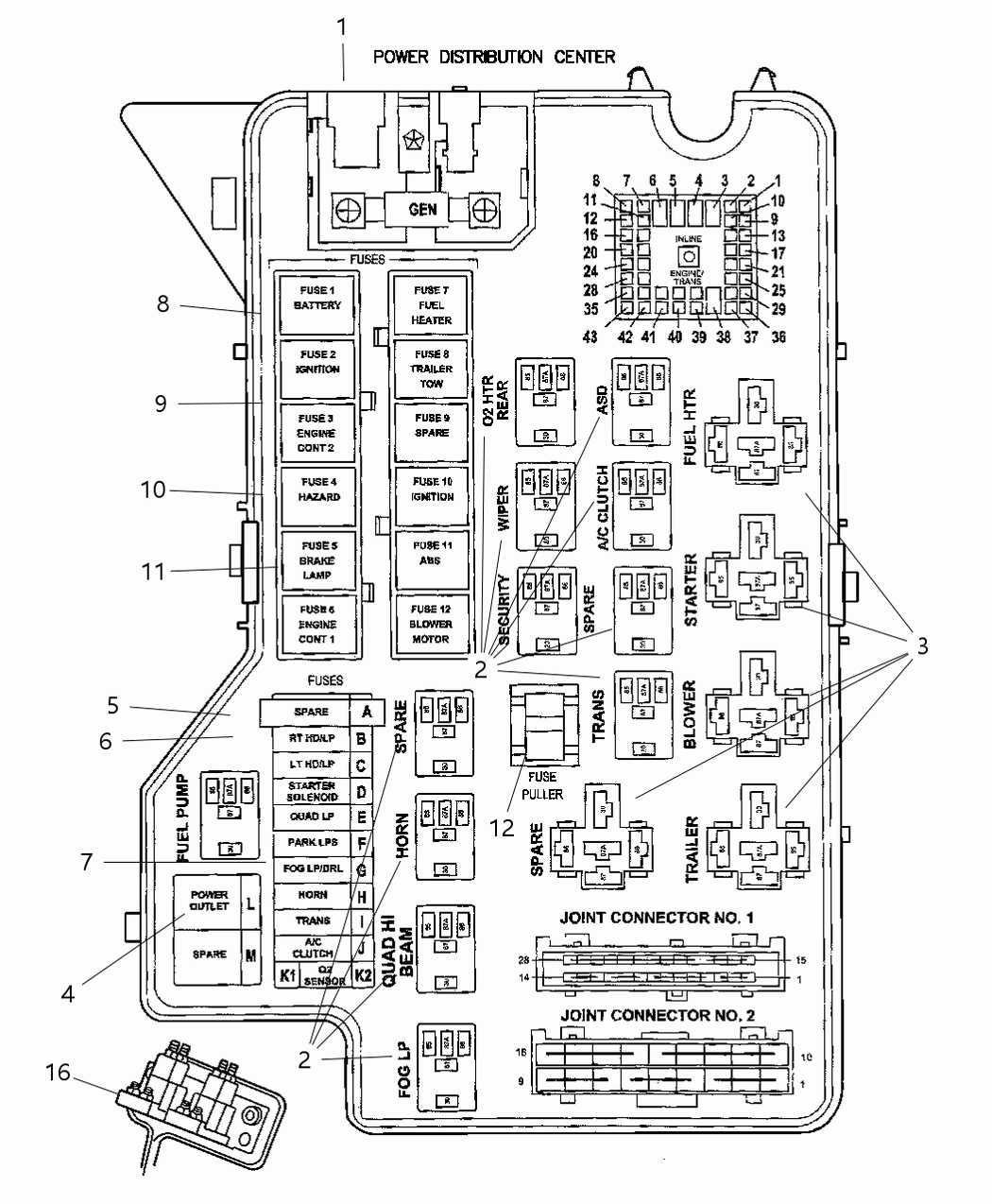 Mopar 56045543AD Cover Power Distribution Center