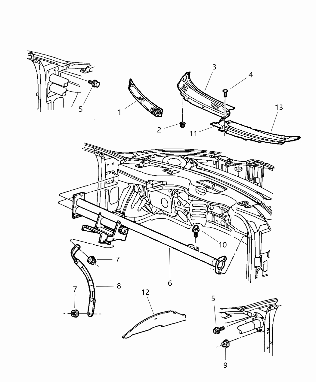 Mopar 5065016AA Water Shield Cowl Plenum