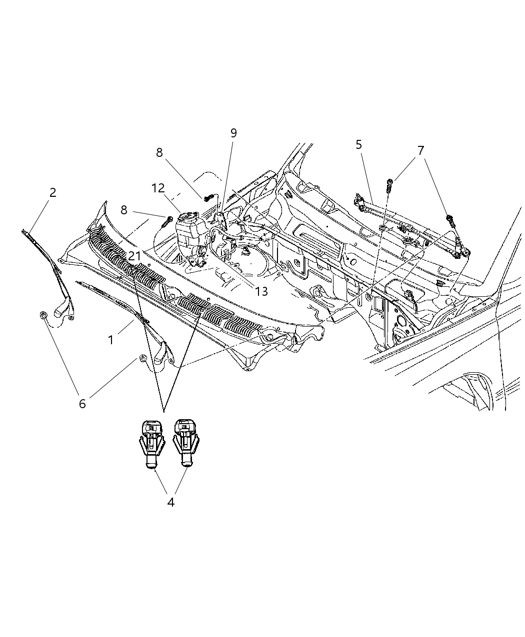 Mopar 55077204AA Hose Washer Reservoir