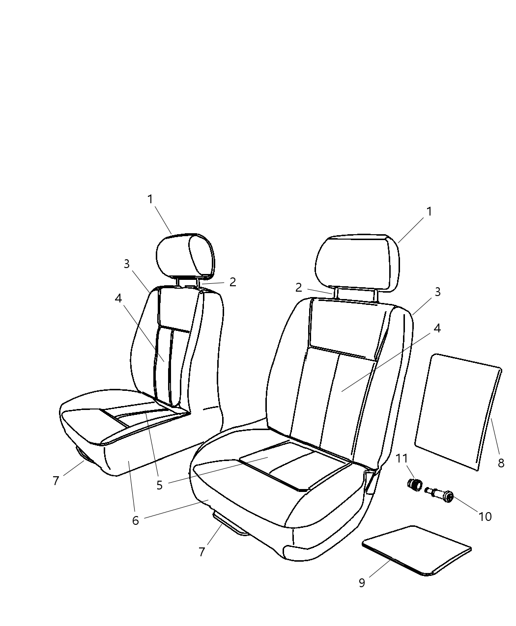 Mopar 1PV92BD5AA Seat Back Front