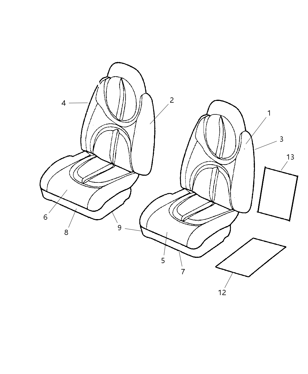 Mopar WK701DVAB Back Front Seat Driver , (Includes Cover)