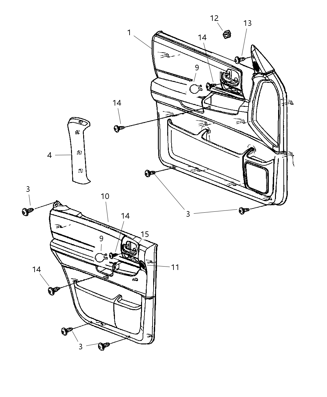 Mopar 55350792AB Clip Stud Also Serviced In Molding Rear Door