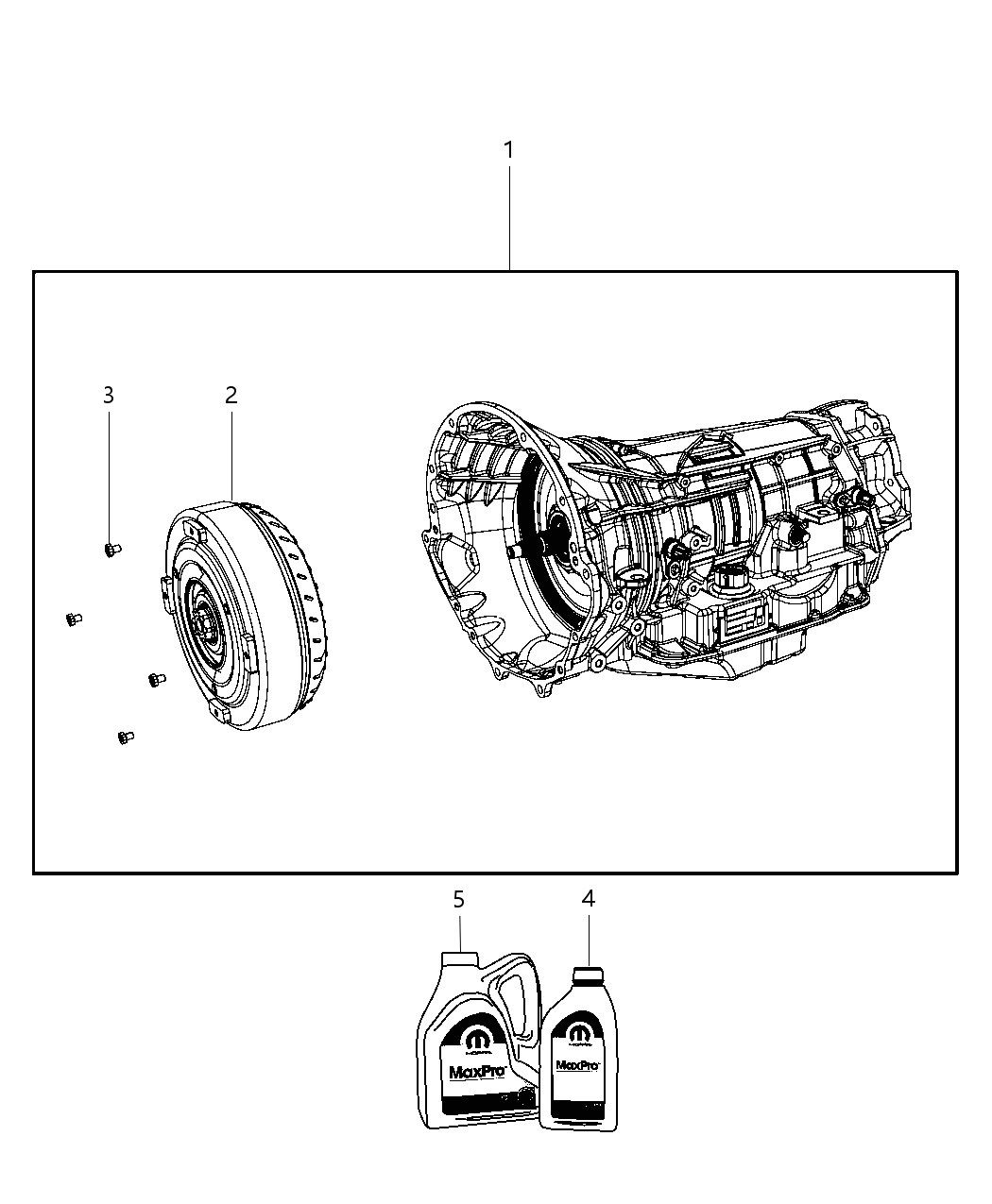 Mopar RX037134AB Transmission Package With Torque Converter