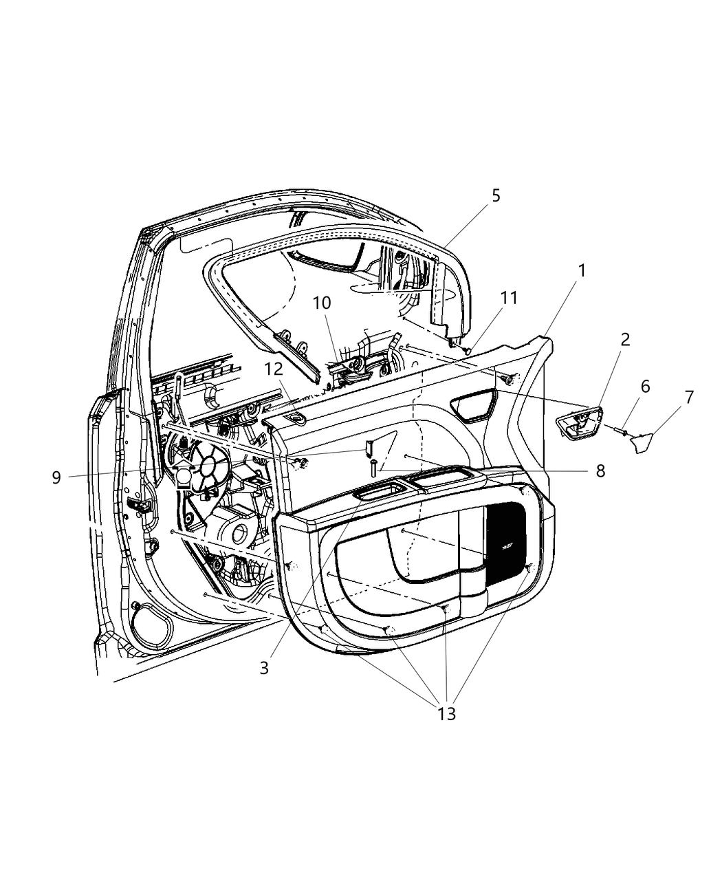 Mopar 1QF242X9AG Panel Front Door Trim