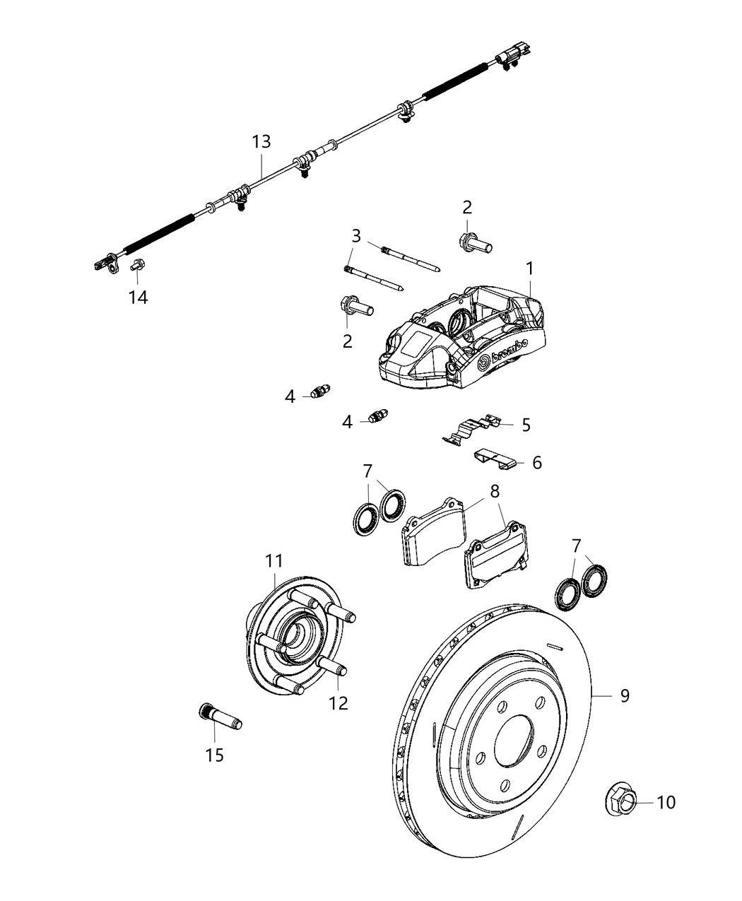 Mopar 68469829AA Caliper Assembly Disc Brake Rear