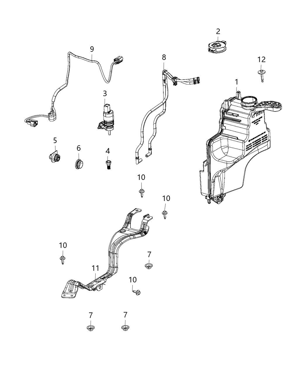Mopar 68520179AA Washer Hose, Front