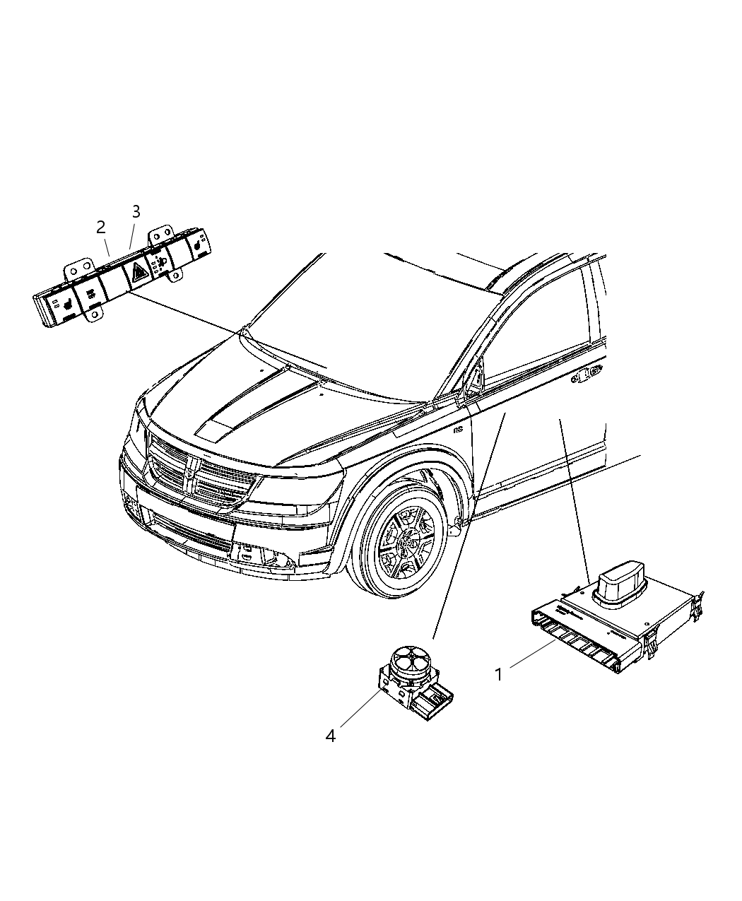 Mopar 4602568AH Switch 4 Gang