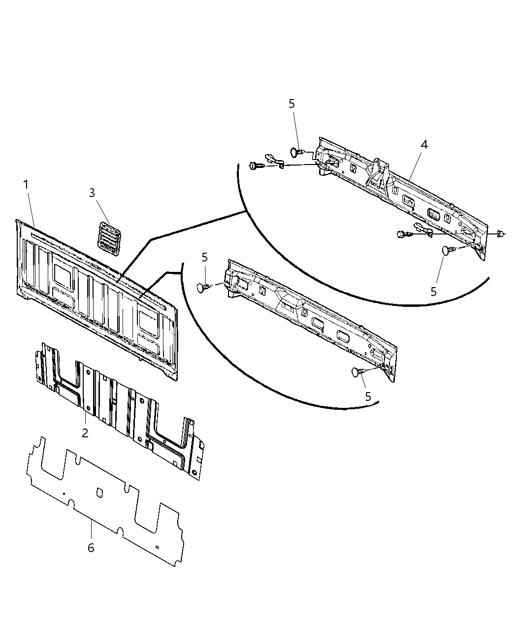 Mopar 55372960AA Reinforcement Cab Back