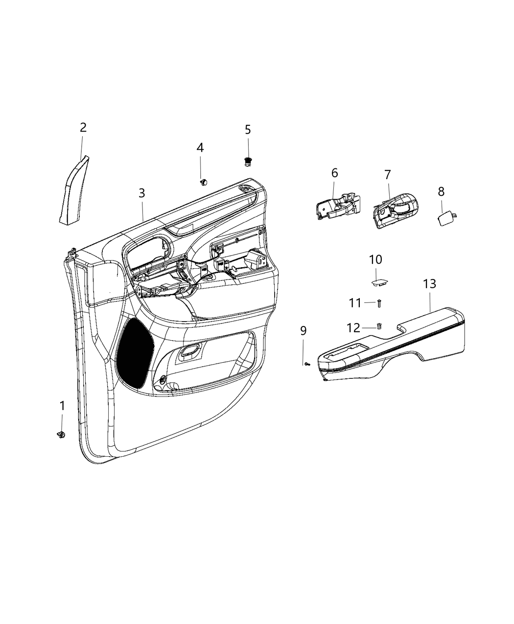 Mopar 5ST49PMHAA Armrest Front Door Trim