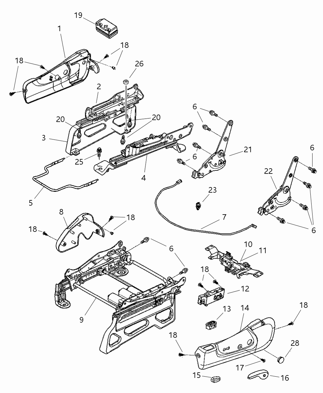 Mopar 5072127AA Screw Recliner Handle