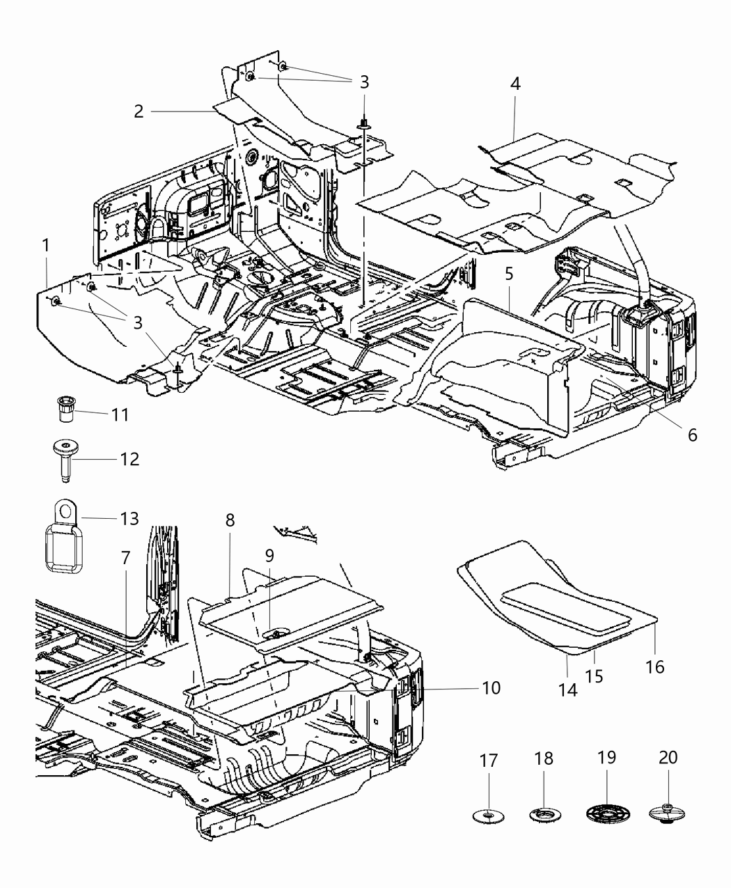 Mopar 5PL341X9AA Carpet Front Floor Right