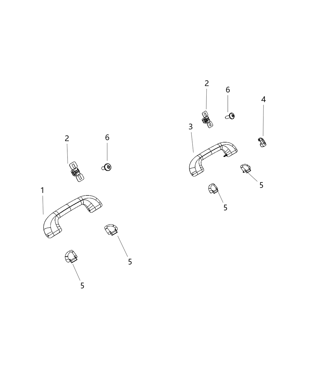 Mopar 1VW50PS4AA Cover Grab Handle Right Vs Left Assembly Facing Handle