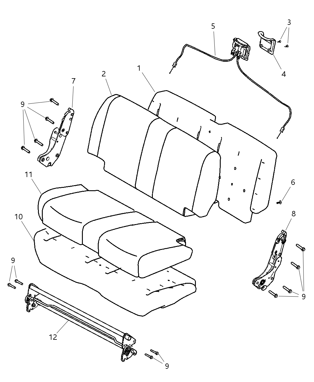 Mopar 1CC621DVAA Cover Rear Seat Back