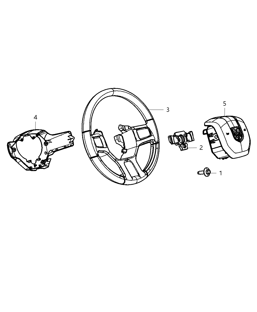 Mopar 5NN17XDVAA Cover Steering Wheel Back