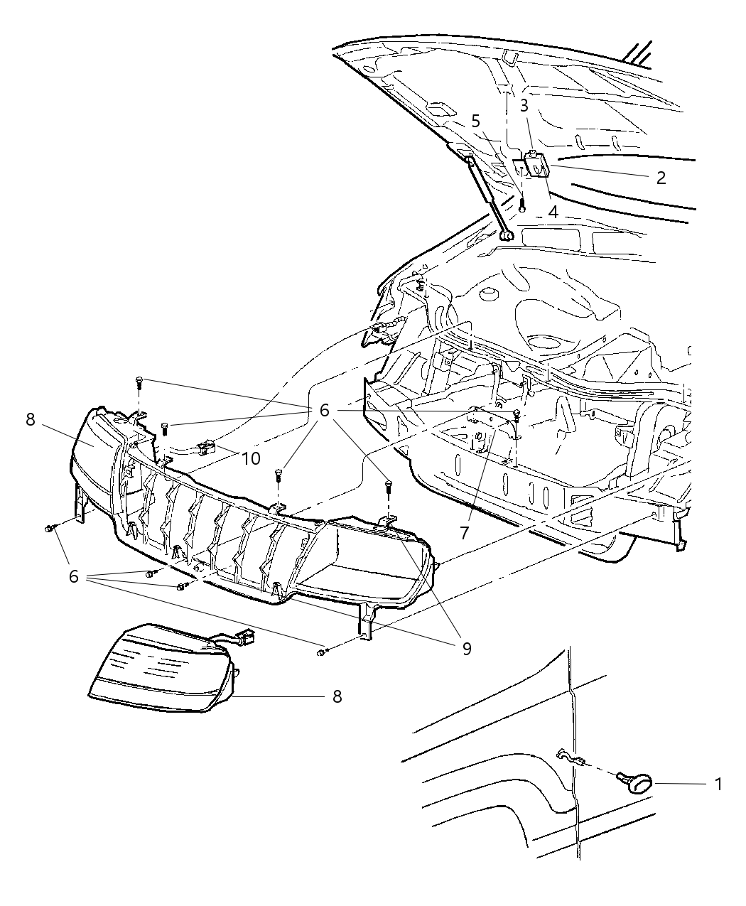 Mopar 55155498 Support Headlamp Panel