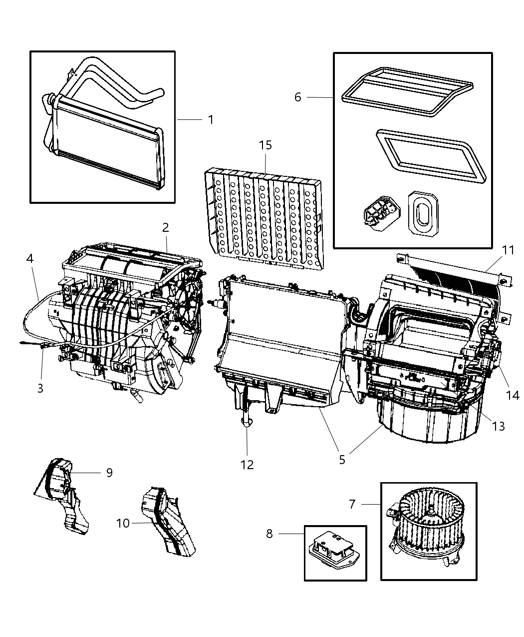 Mopar 5191349AB Housing Distribution: Defrost, Panel, Floor, Air Doors