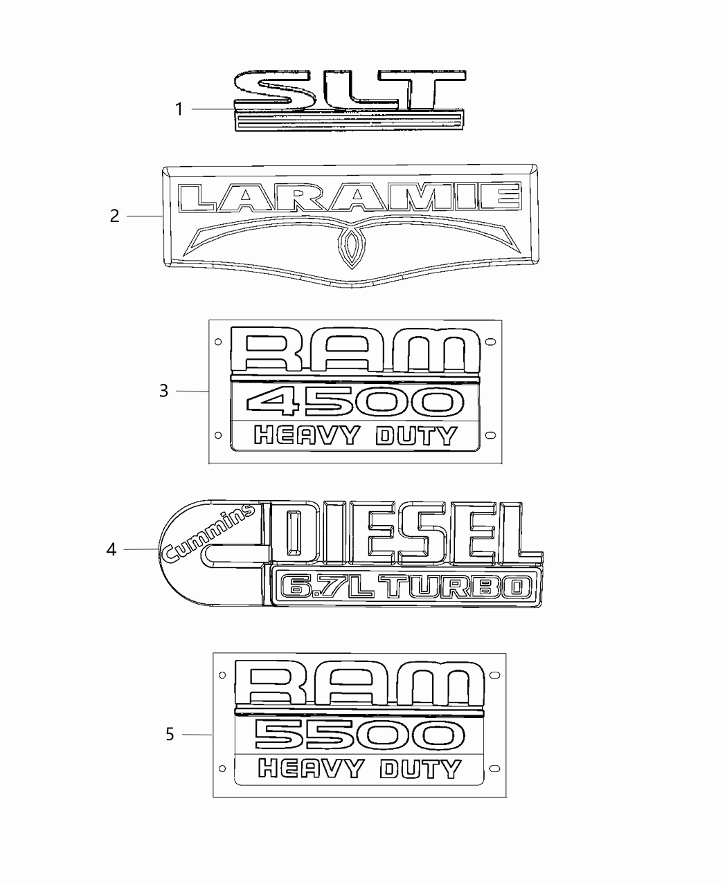 Mopar 68139450AA Nameplate Door Ram 4500