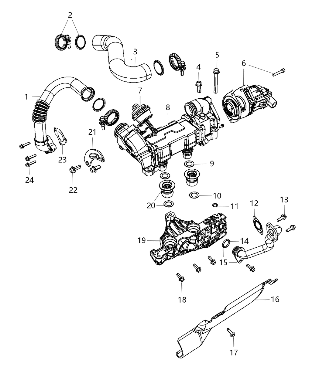 Mopar 68150056AA Cooler Kit EGR Valve Kit, #7 Valve, #1 Actuator, #35 Sensor