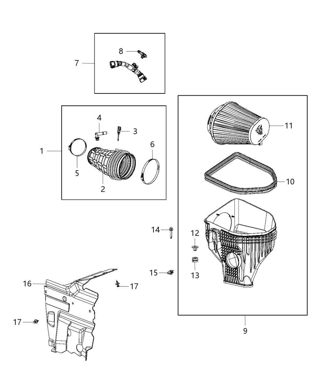 Mopar 5038819AE Air Cleaner Assembly Engine