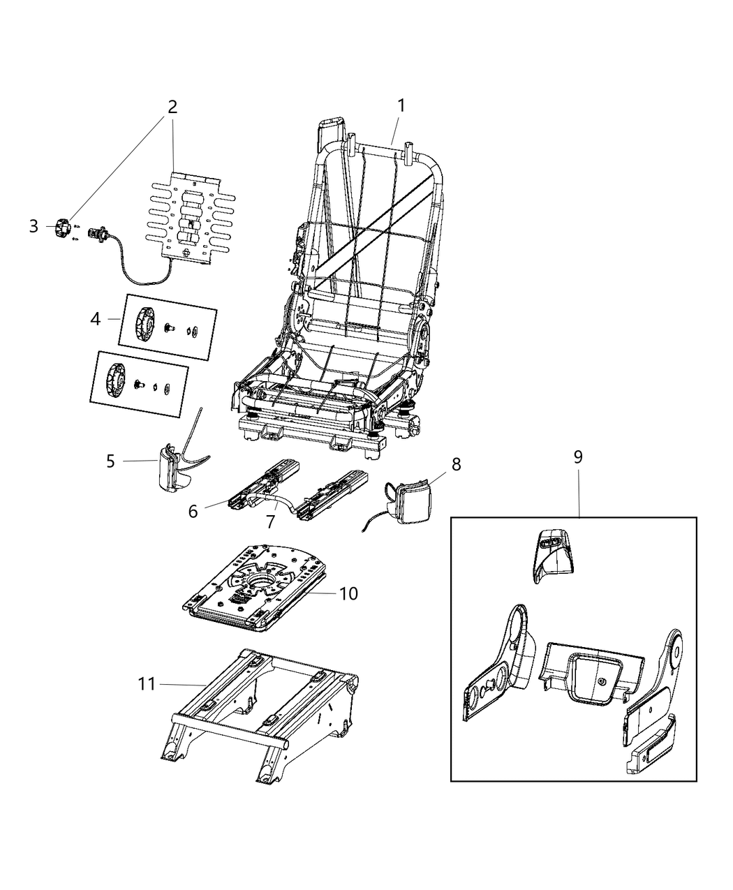 Mopar 1ZU20JXWAA Shield Front Seat