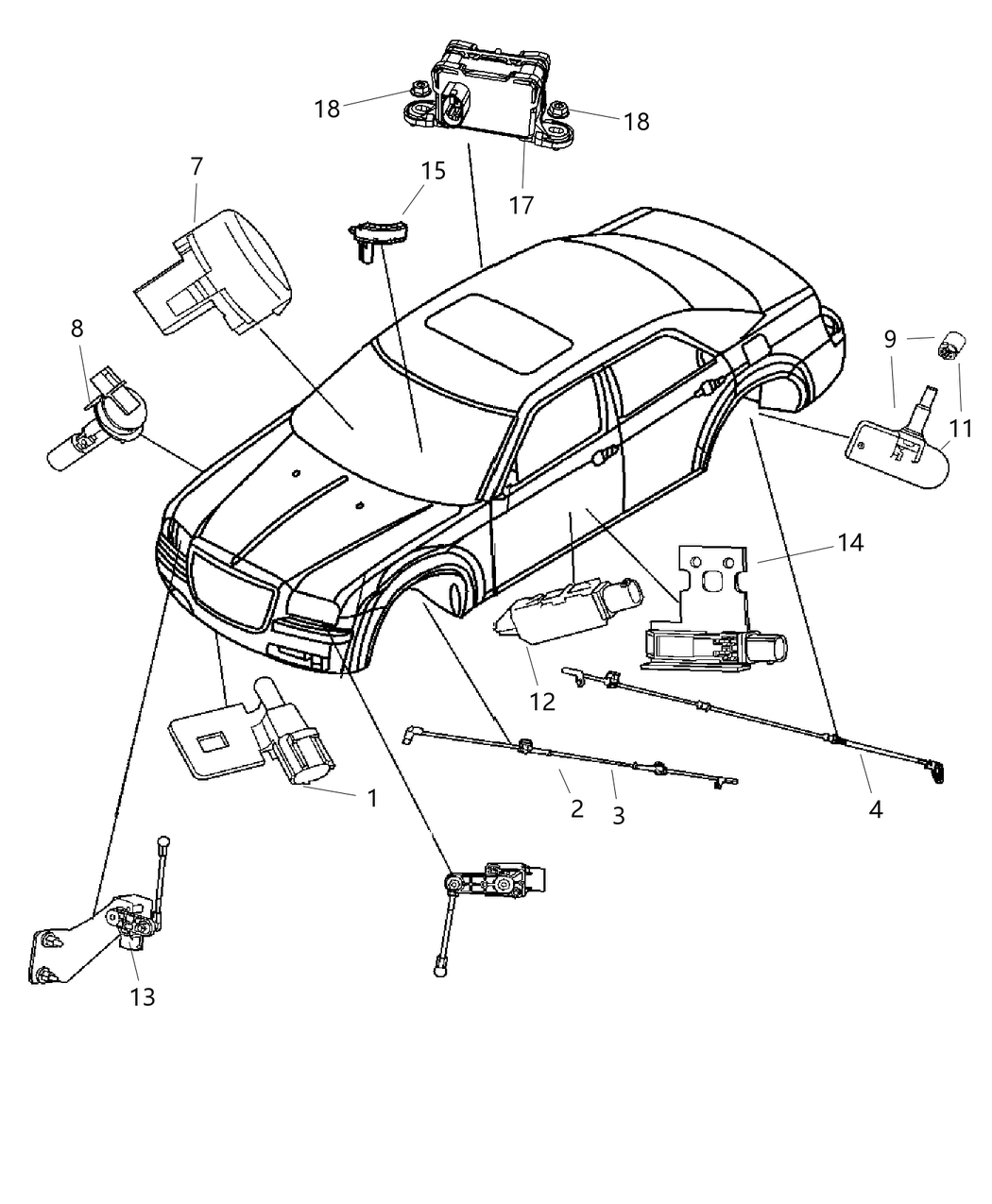 Mopar 56038888AB Sensor And Bracket Adaptive Speed Control Module