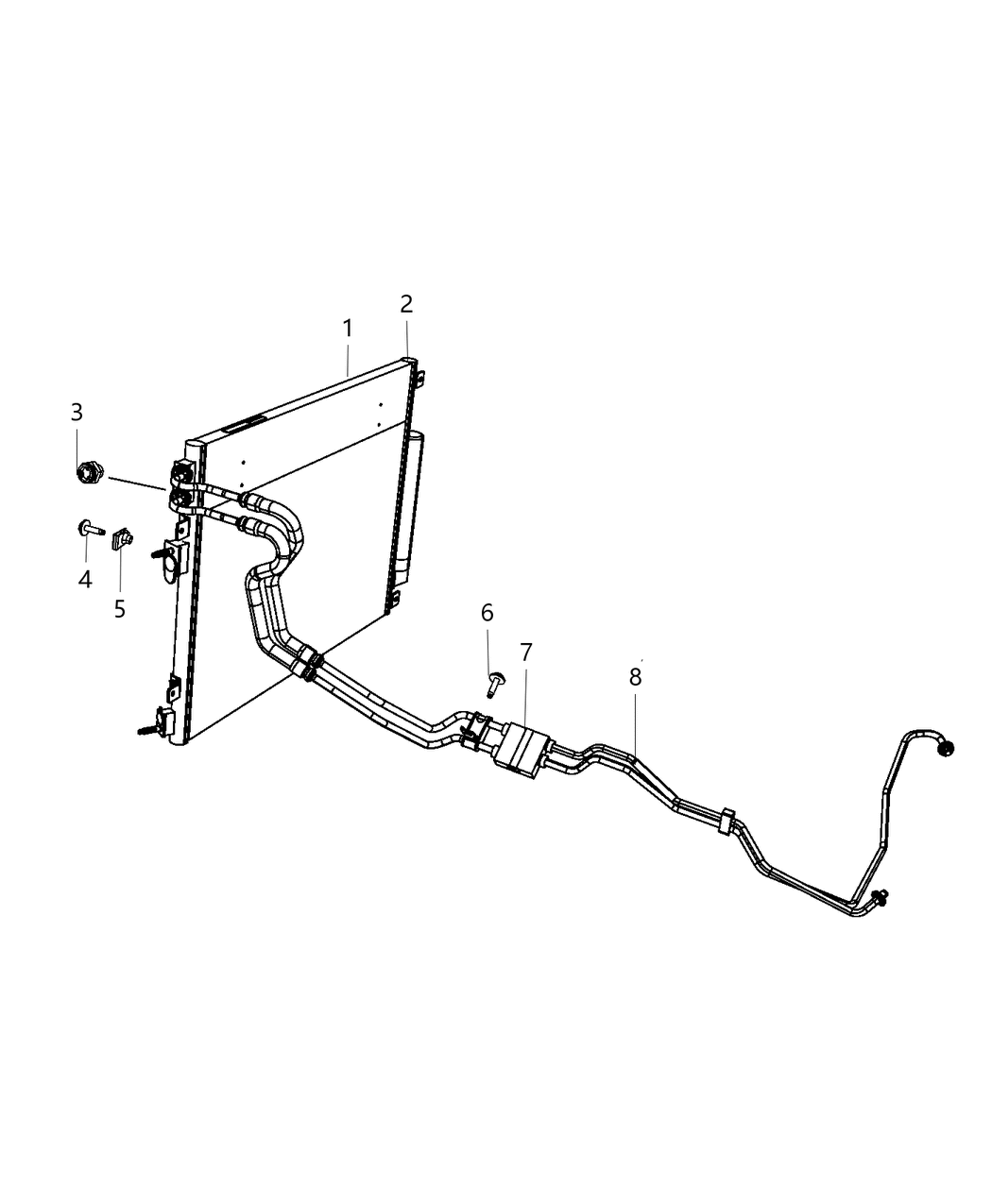 Mopar 68257077AD Hose And Tube Transmission Oil Cooler Pressure And Return