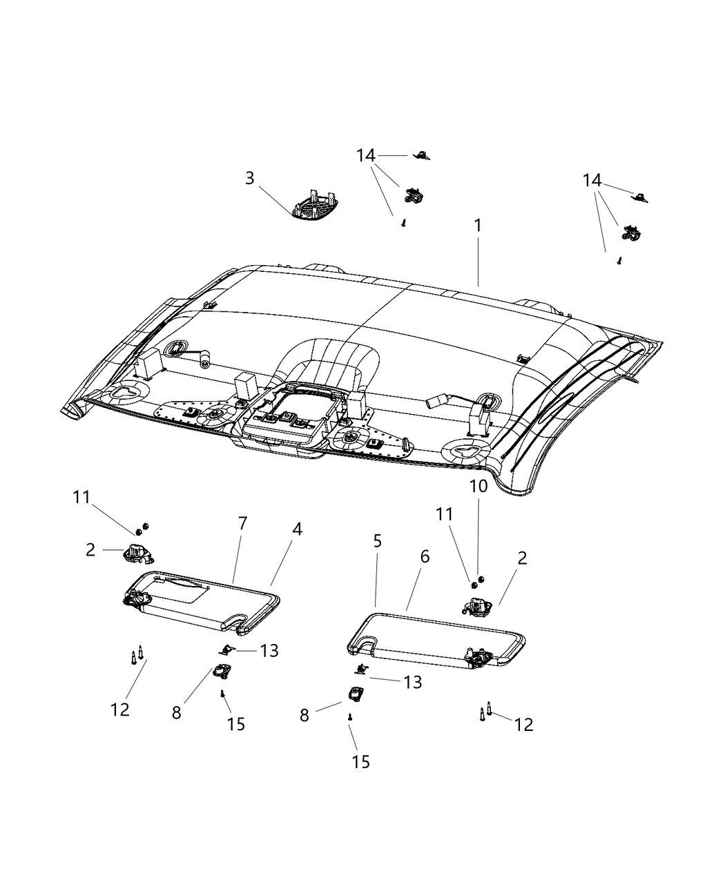 Mopar 6NR20DX9AB Headliner