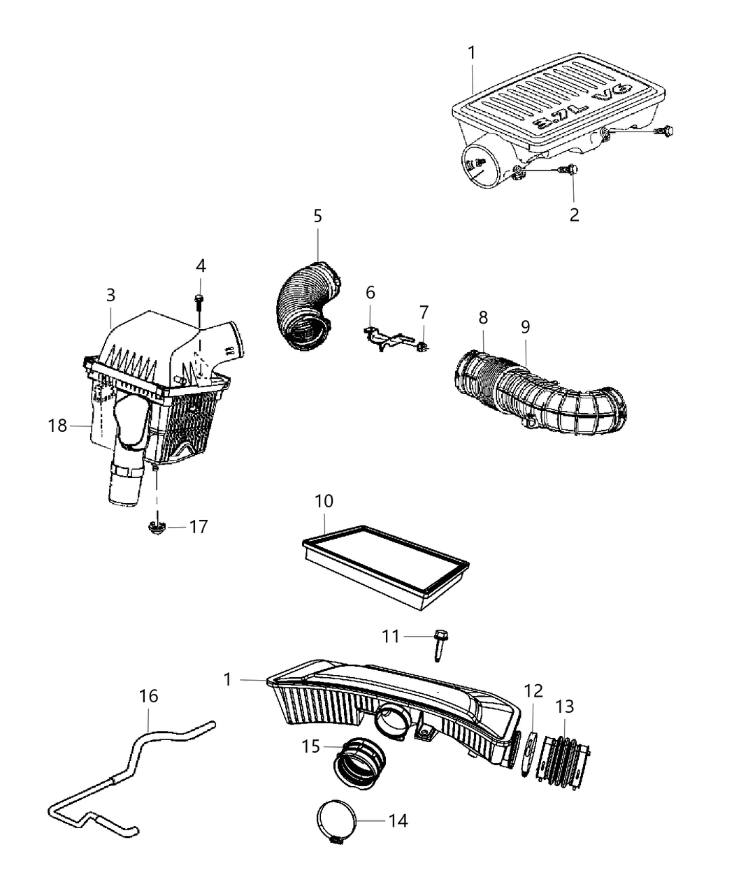 Mopar 53013909AA Clamp Air Cleaner To Throttle Body