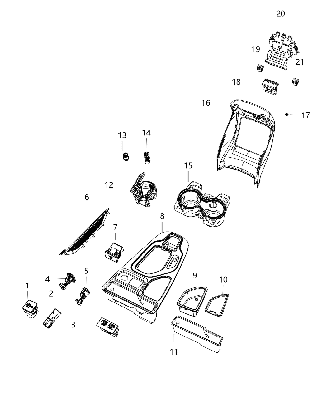 Mopar 68528182AA Mat Floor Console