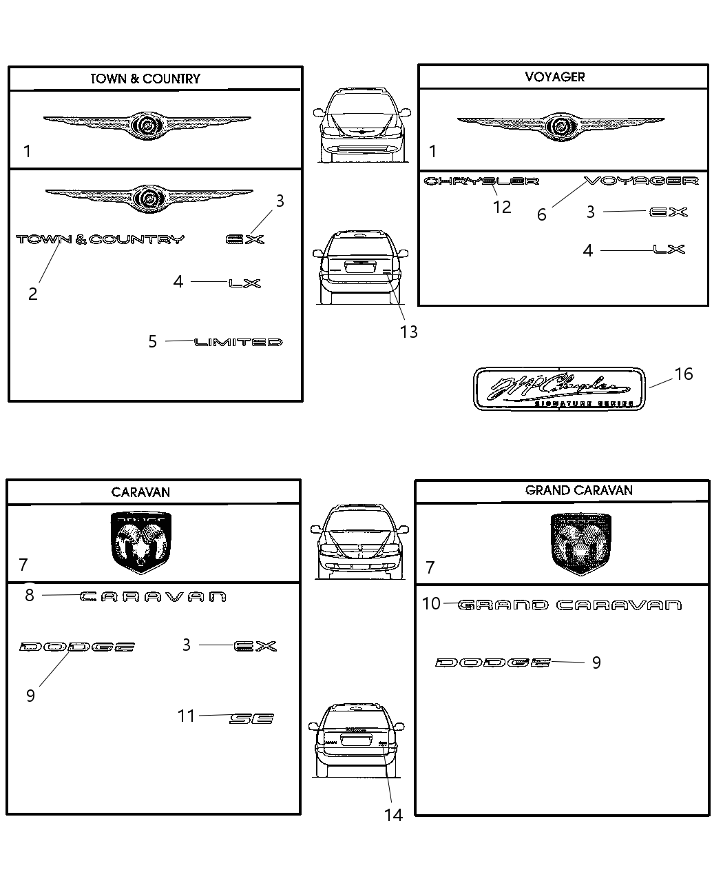 Mopar 5303638AA Nameplate Deck Lid