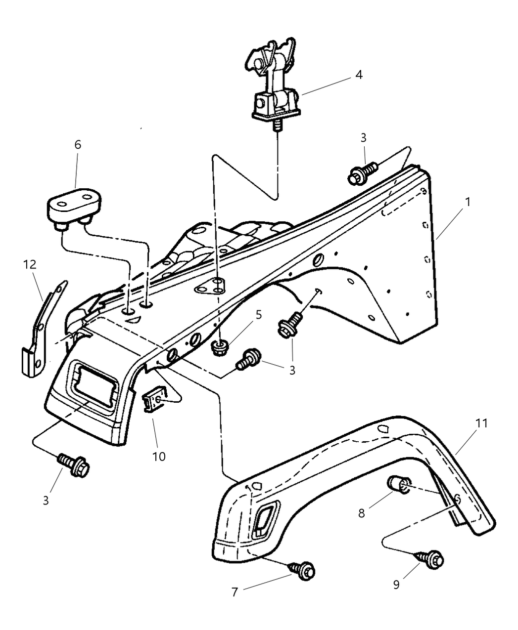 Mopar 5003951AB Panel Fender