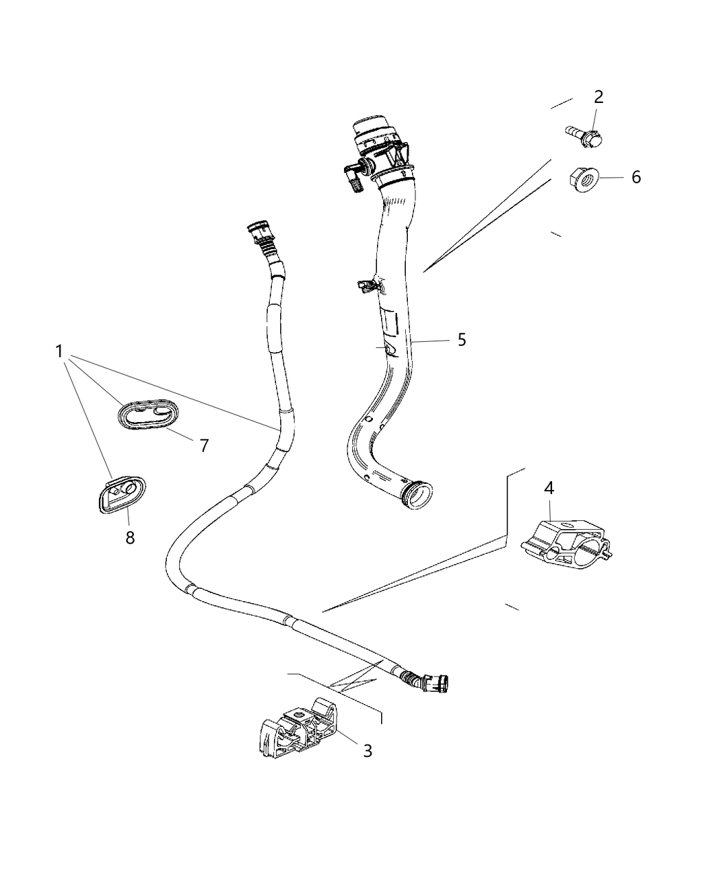 Mopar 52029678AA Overflow Hose Retainer Clip