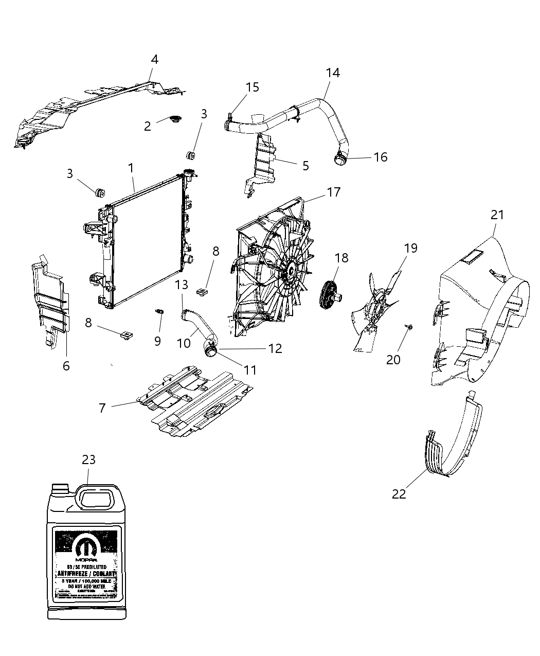 Mopar 5192163AB Seal Radiator Side Air