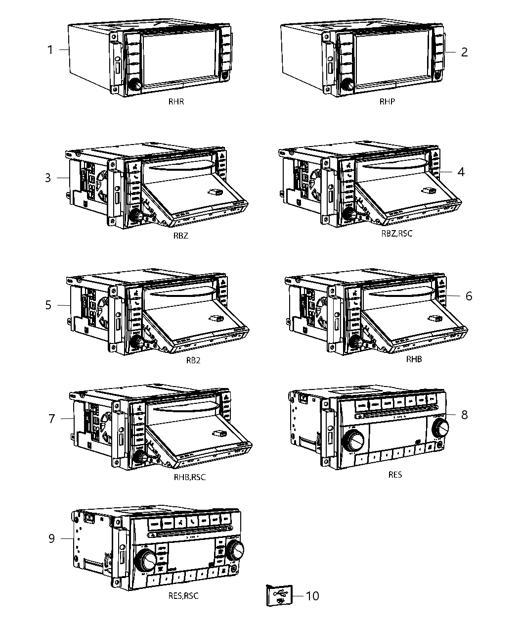 Mopar 5064825AD Radio Am / Fm / Cd / Mp3 / Nav