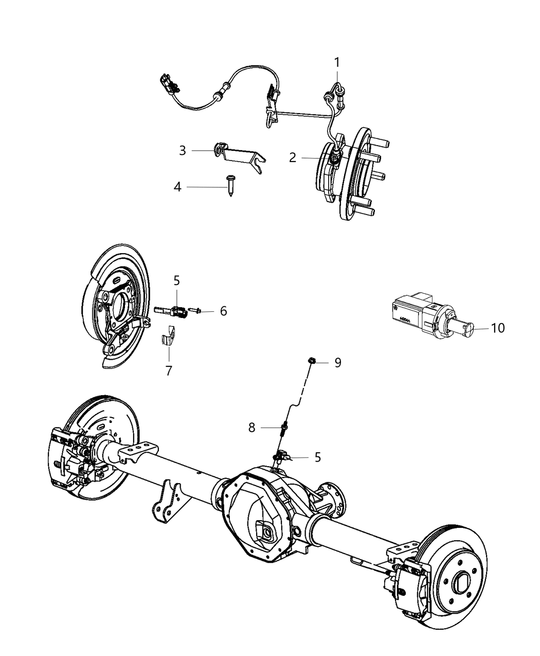 Mopar 68248397AB Clip ABS Sensor Wiring