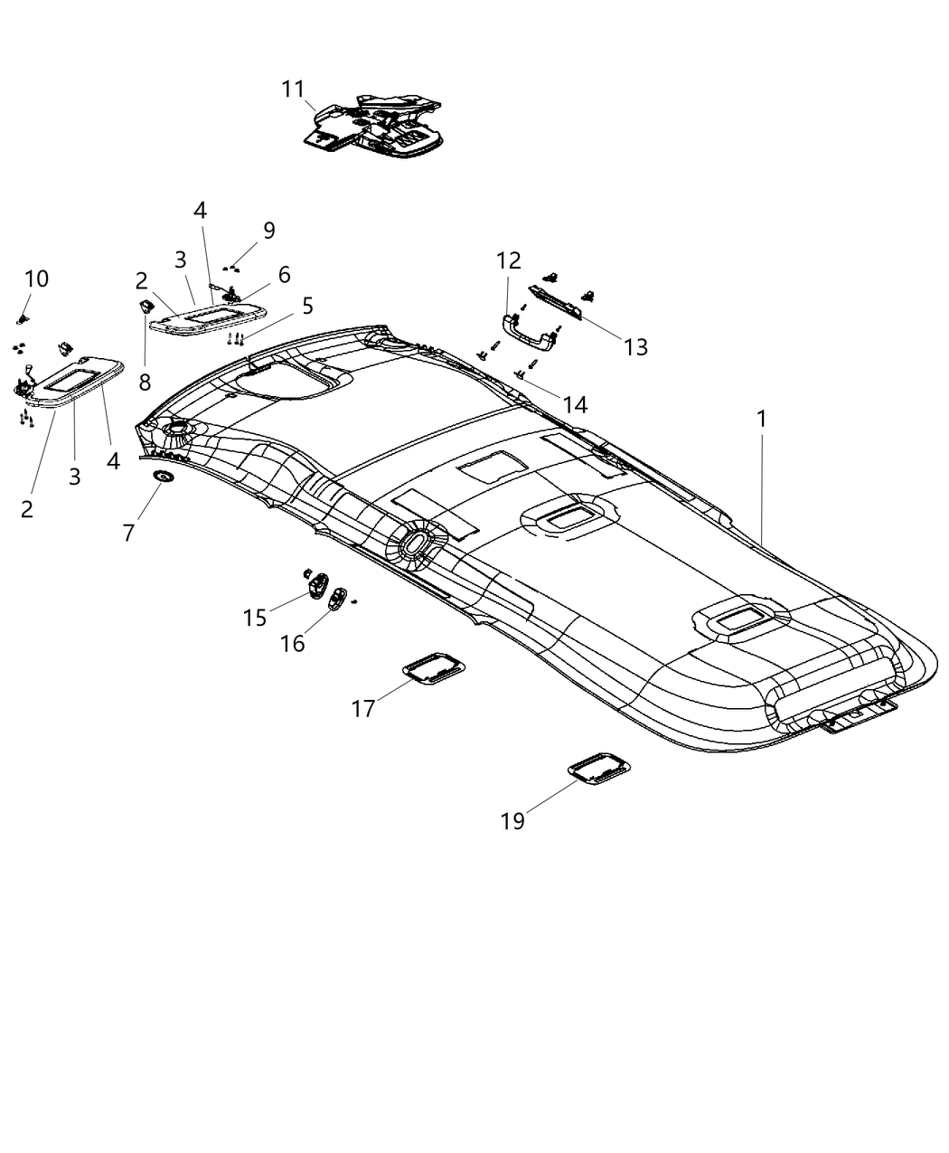 Mopar 68188903AA Retainer Overhead Console