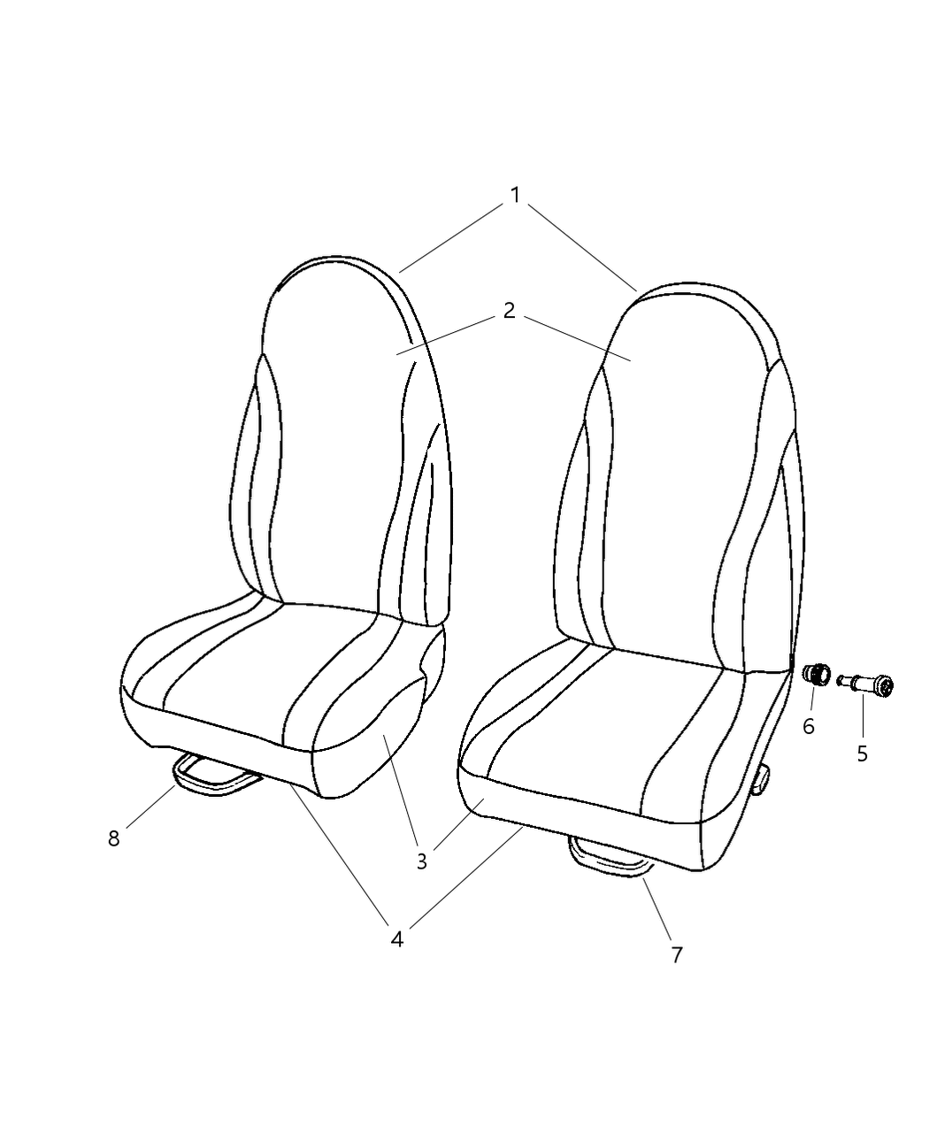 Mopar YK211DVAA Back Front Seat