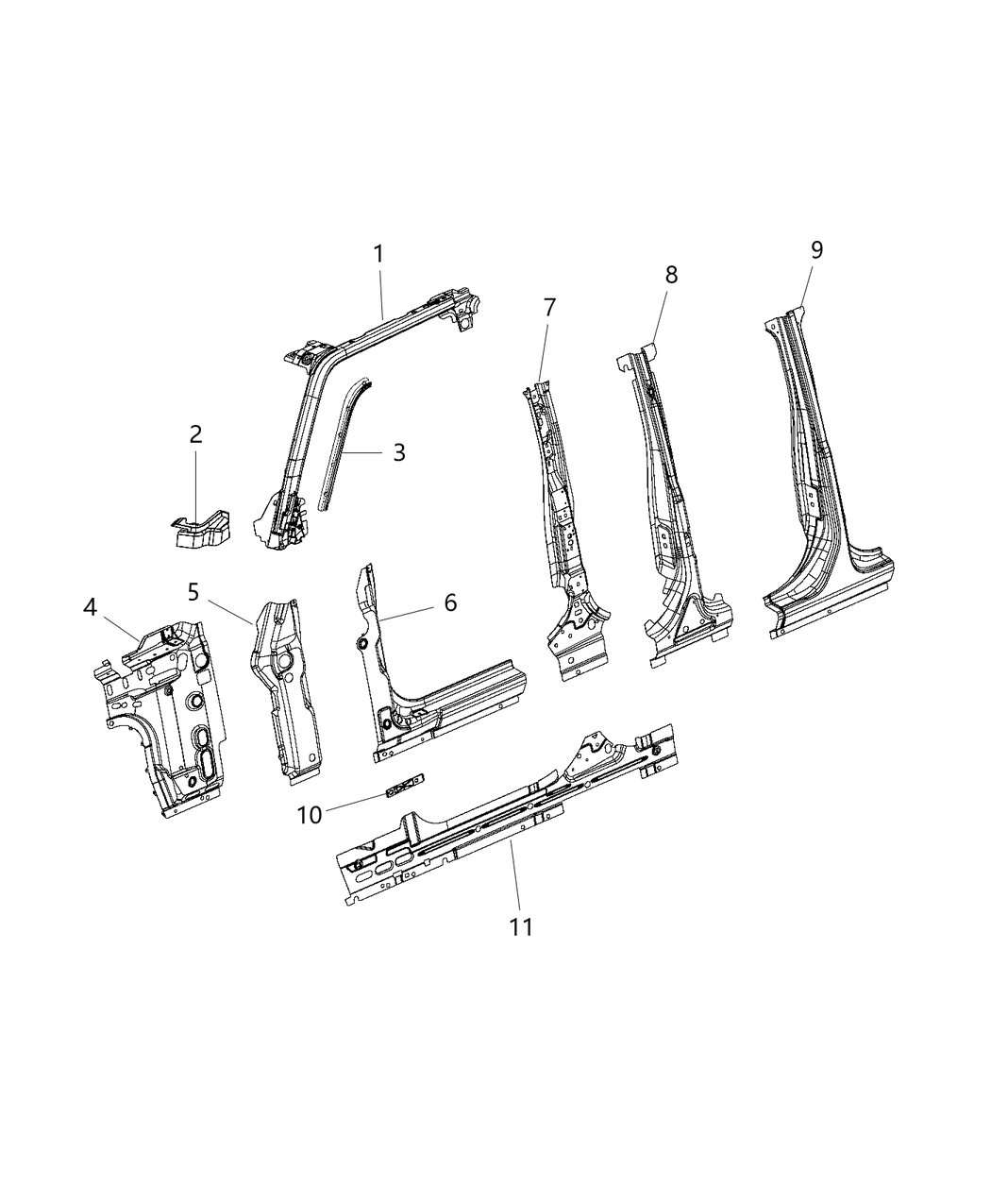 Mopar 68453377AA Trough A - Pillar