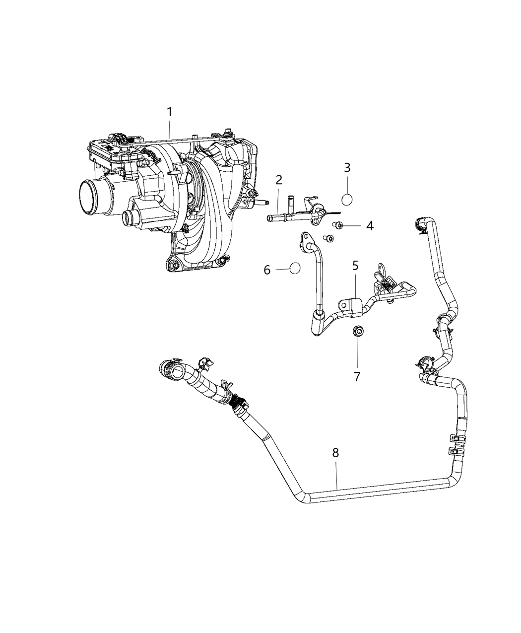 Mopar 4893763AC Tube Coolant Includes Item 6 O - Ring