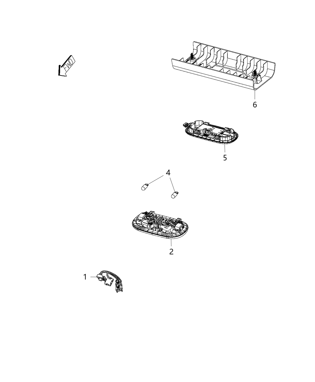 Mopar 68185842AC Bracket Courtesy Lamp