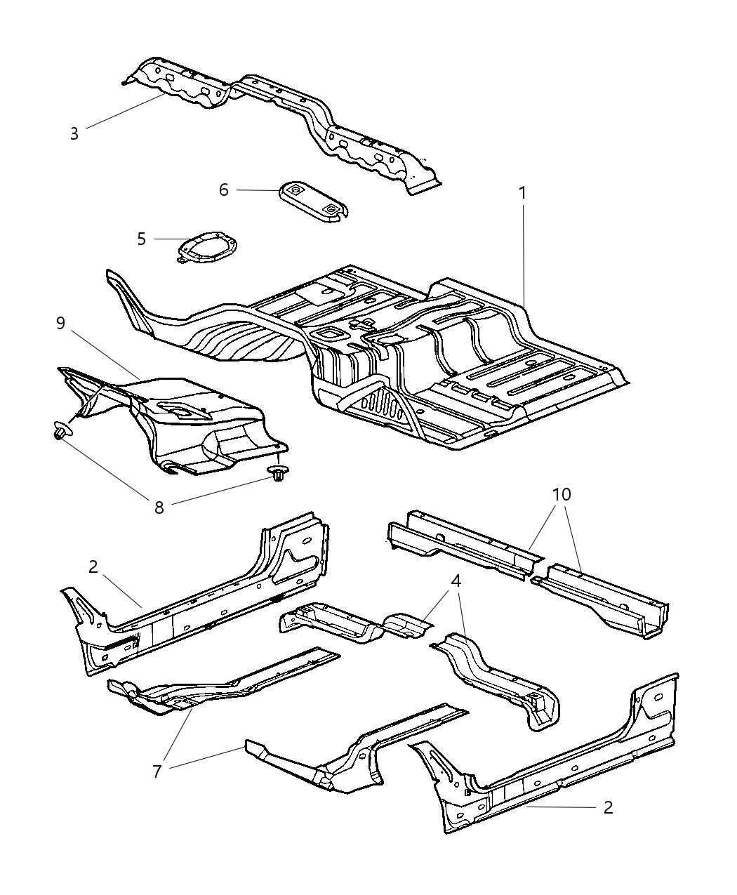 Mopar 55277041AA Bracket Floor Pan Safety Occupant Restraint Bracket