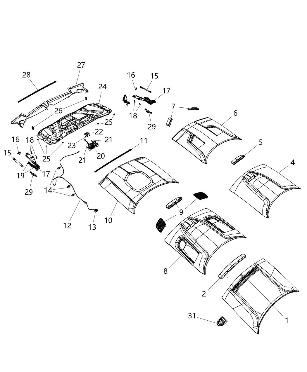 Mopar 68259671AF Hood